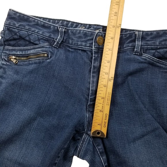 Eddie Bauer Women Sz 6 Jeans Dark Blue Modern Skinny Leg Pockets Zippers W32 L32 - Picture 10 of 12
